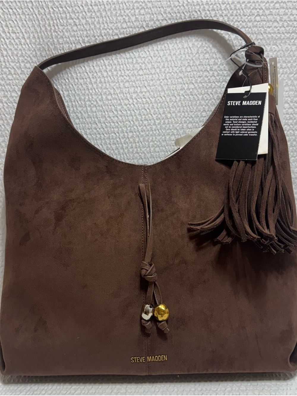 Steve Madden Brown Suede Hobo Bag